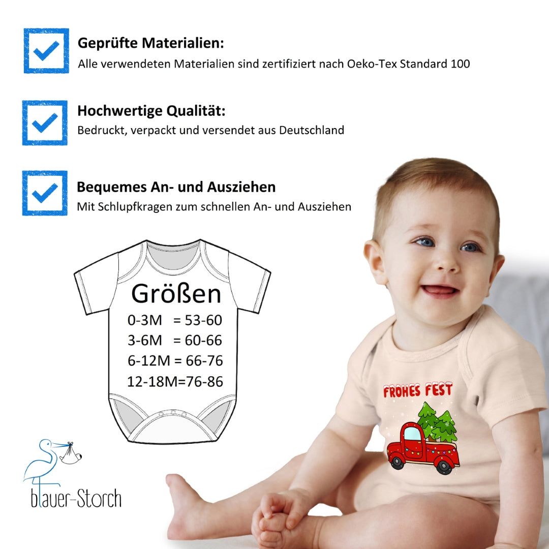 Frohes Fest, Roter Truck bringt die Weihnachtsbäume