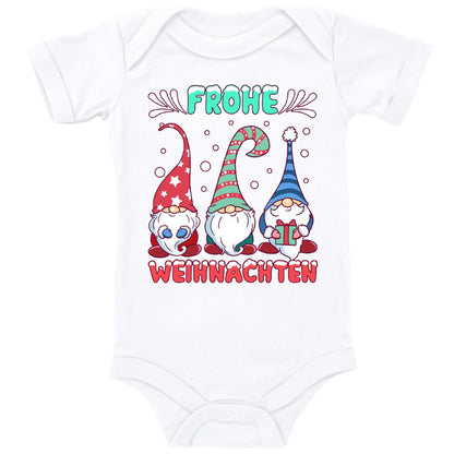 3 Wichtel , Weihnachtsmann Helfer wünschen Frohe Weihnachten