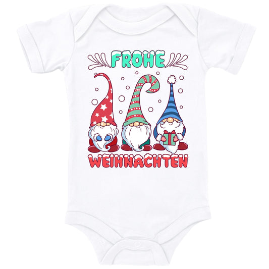 3 Wichtel , Weihnachtsmann Helfer wünschen Frohe Weihnachten