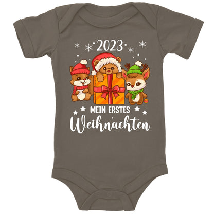 Mein erstes Weihnachten 2023, Eichhörnchen, Teddy und Rentier feiern Weihnachten