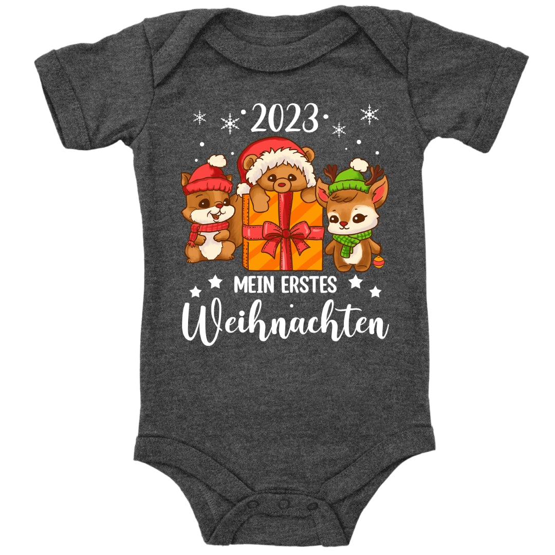 Mein erstes Weihnachten 2023, Eichhörnchen, Teddy und Rentier feiern Weihnachten