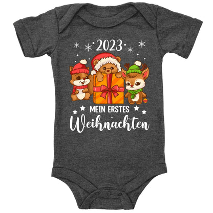 Mein erstes Weihnachten 2023, Eichhörnchen, Teddy und Rentier feiern Weihnachten