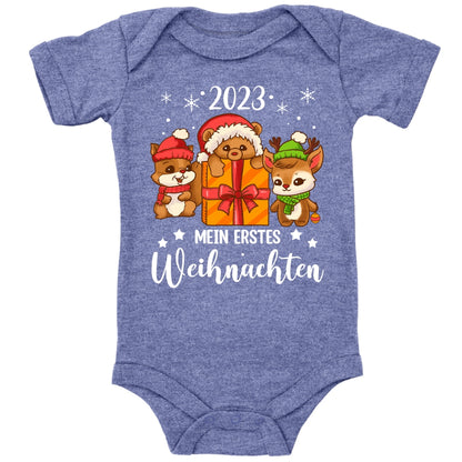 Mein erstes Weihnachten 2023, Eichhörnchen, Teddy und Rentier feiern Weihnachten