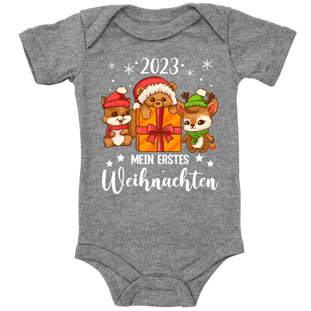 Mein erstes Weihnachten 2023, Eichhörnchen, Teddy und Rentier feiern Weihnachten