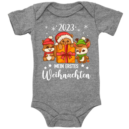Mein erstes Weihnachten 2023, Eichhörnchen, Teddy und Rentier feiern Weihnachten