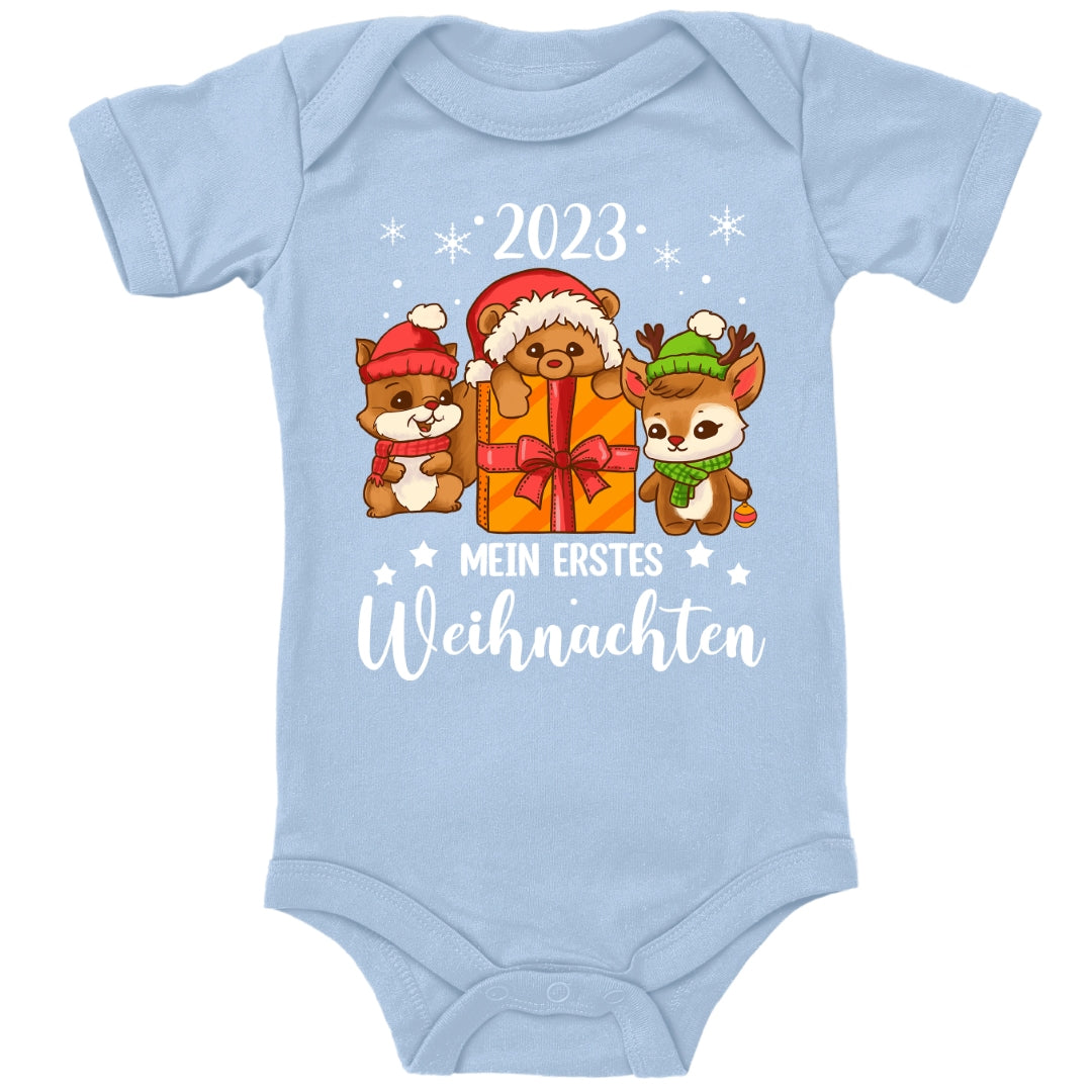 Mein erstes Weihnachten 2023, Eichhörnchen, Teddy und Rentier feiern Weihnachten