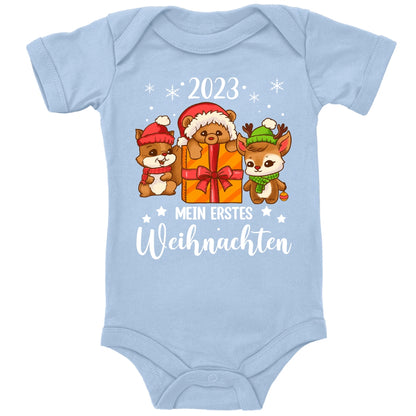 Mein erstes Weihnachten 2023, Eichhörnchen, Teddy und Rentier feiern Weihnachten