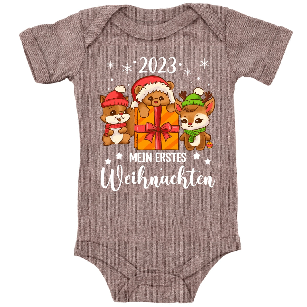 Mein erstes Weihnachten 2023, Eichhörnchen, Teddy und Rentier feiern Weihnachten