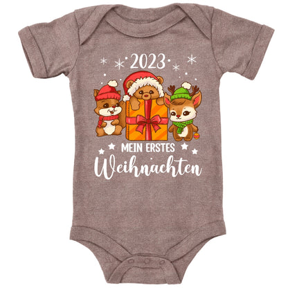 Mein erstes Weihnachten 2023, Eichhörnchen, Teddy und Rentier feiern Weihnachten
