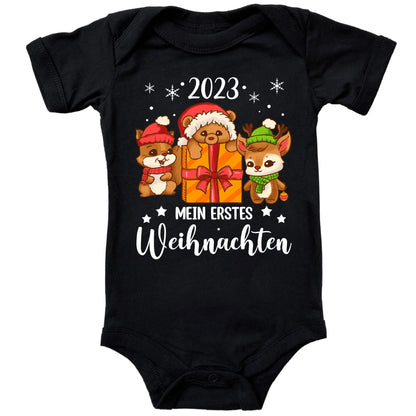 Mein erstes Weihnachten 2023, Eichhörnchen, Teddy und Rentier feiern Weihnachten