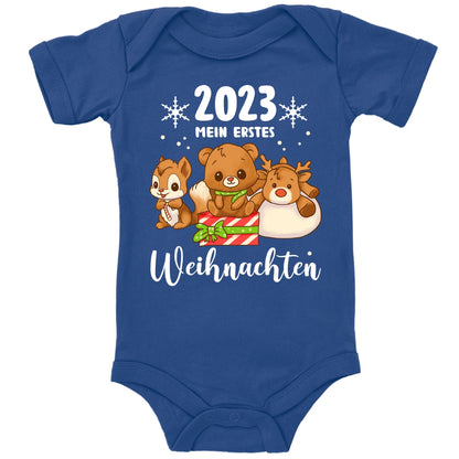 Mein erstes Weihnachten 2023, Rentier, Teddybär und Eichhörnchen feiern Weihnachten