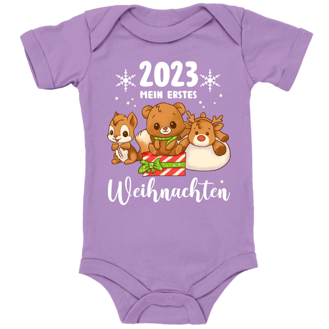 Mein erstes Weihnachten 2023, Rentier, Teddybär und Eichhörnchen feiern Weihnachten