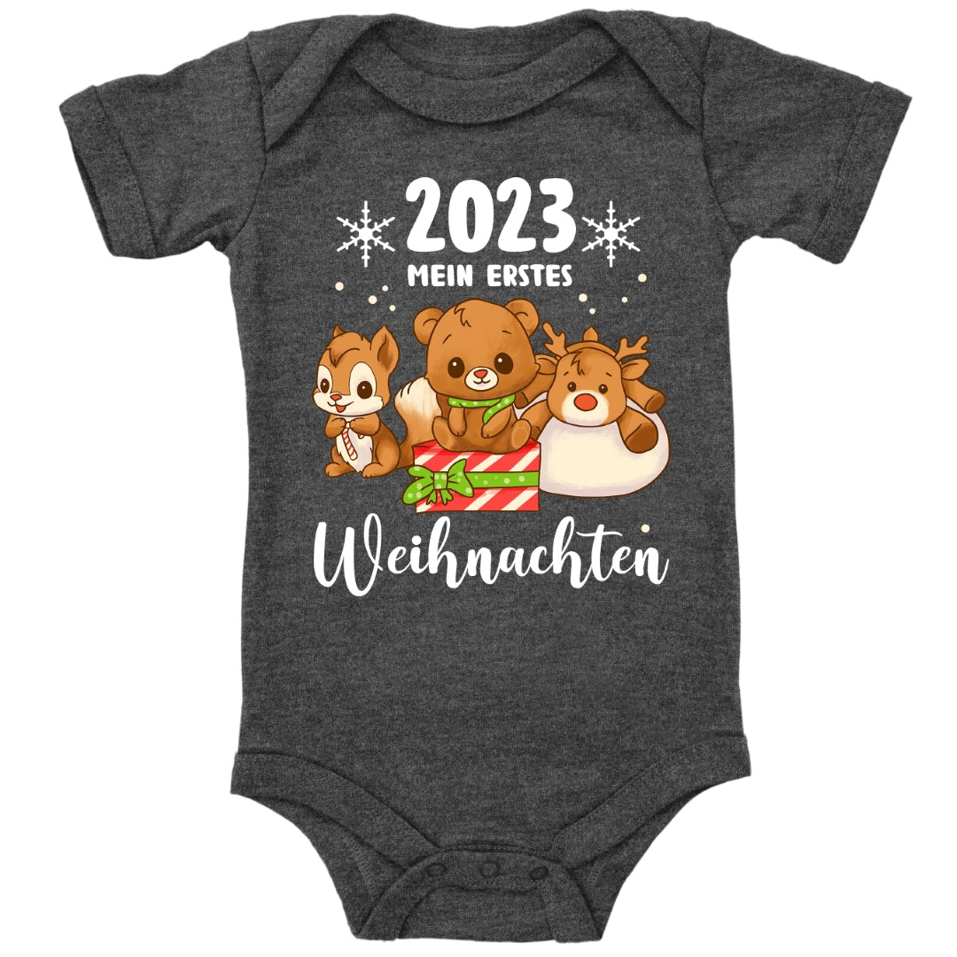 Mein erstes Weihnachten 2023, Rentier, Teddybär und Eichhörnchen feiern Weihnachten