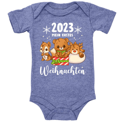 Mein erstes Weihnachten 2023, Rentier, Teddybär und Eichhörnchen feiern Weihnachten