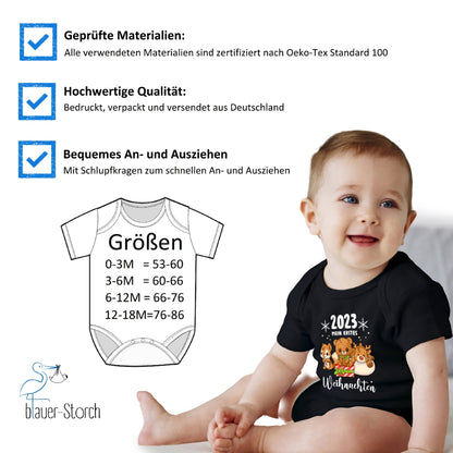 Mein erstes Weihnachten 2023, Rentier, Teddybär und Eichhörnchen feiern Weihnachten