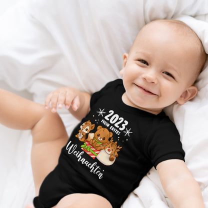 Mein erstes Weihnachten 2023, Rentier, Teddybär und Eichhörnchen feiern Weihnachten