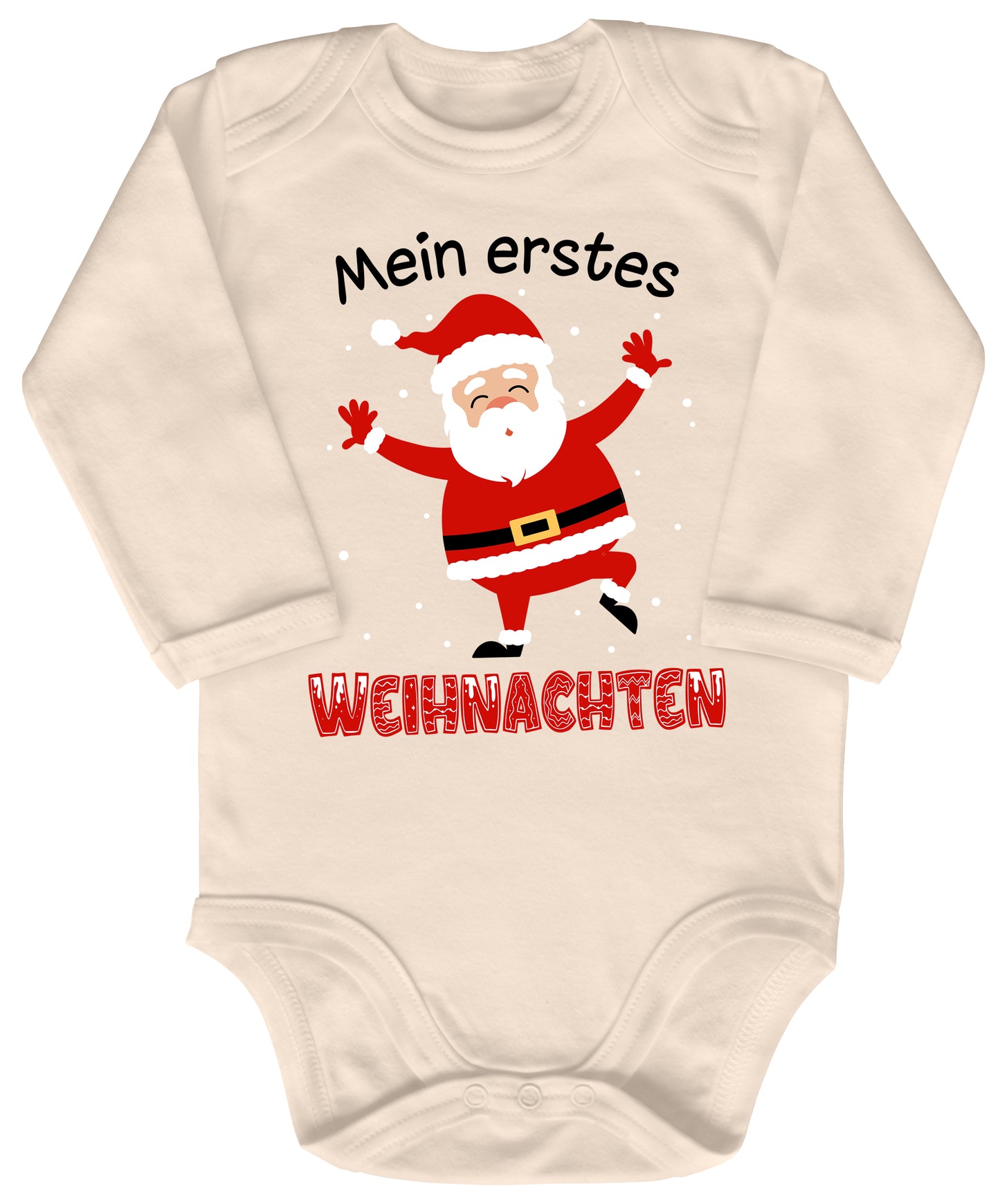 Mein erstes Weihnachten, fröhlicher Weihnachtsmann und tanzende Schneeflocken