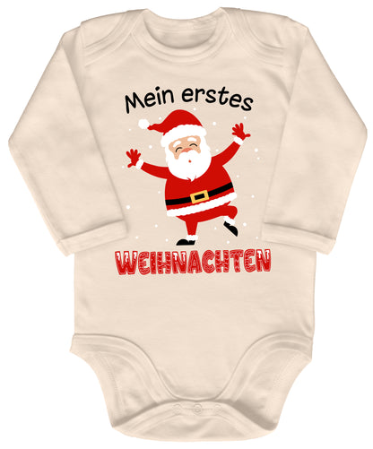 Mein erstes Weihnachten, fröhlicher Weihnachtsmann und tanzende Schneeflocken