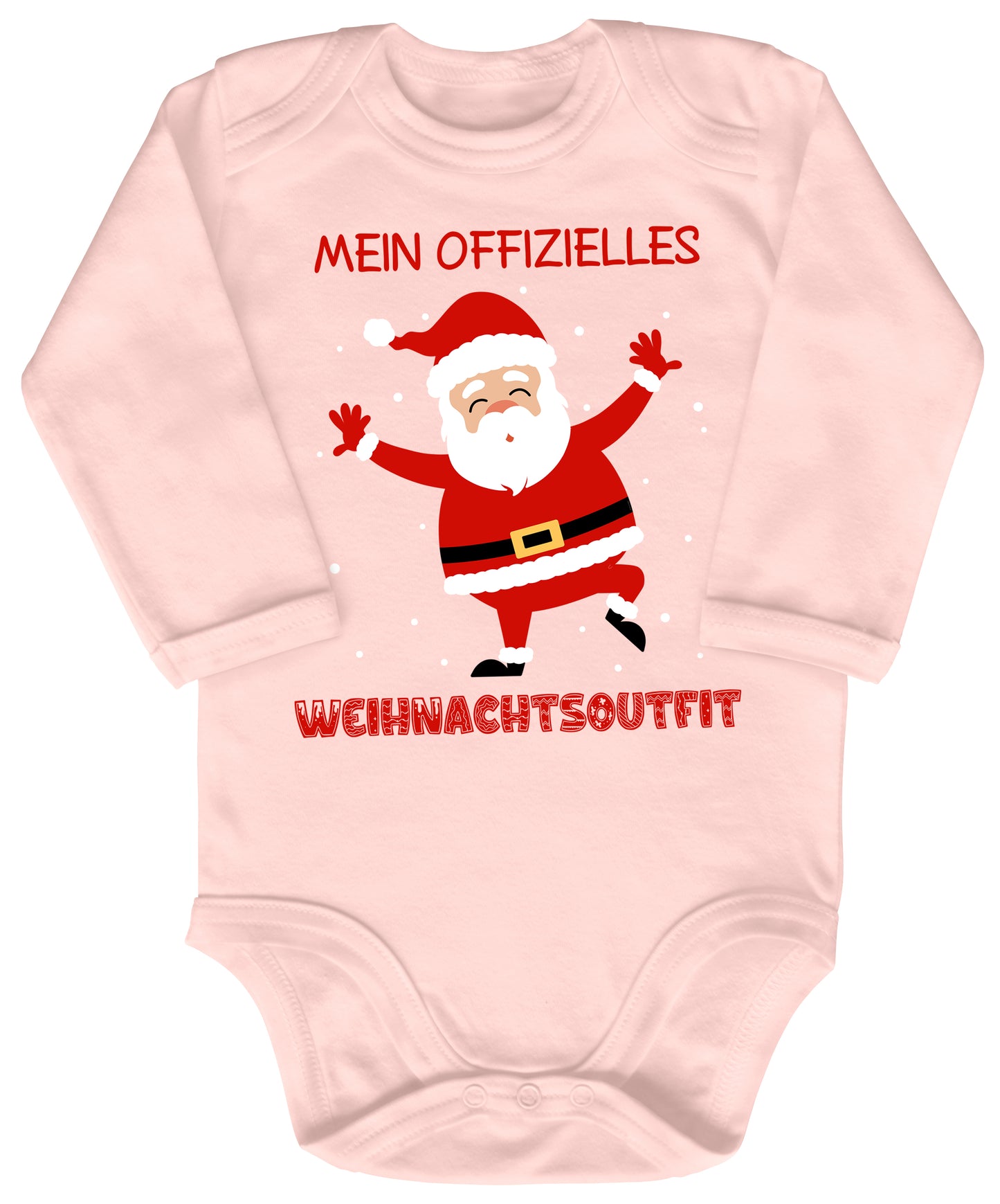 Mein offizielles Weihnachtsoutfit, fröhlicher Weihnachtsmann unter tanzenden Schneeflocken