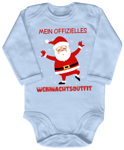 Mein offizielles Weihnachtsoutfit, fröhlicher Weihnachtsmann unter tanzenden Schneeflocken