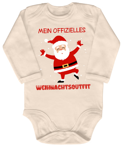 Mein offizielles Weihnachtsoutfit, fröhlicher Weihnachtsmann unter tanzenden Schneeflocken