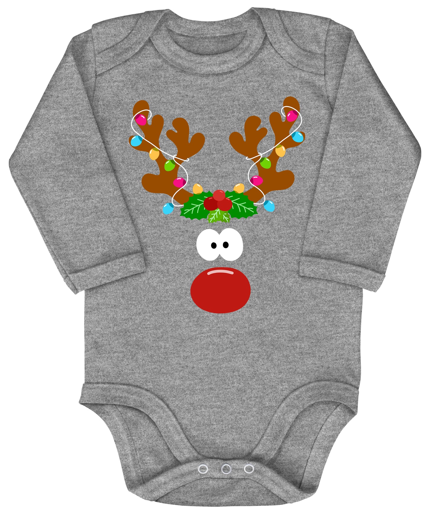 Rentier mit roter Nase und Lichterkette