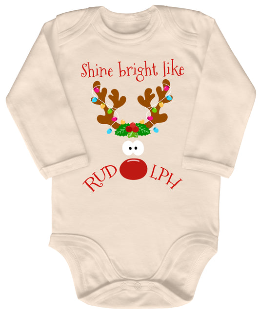 Shine bright like Rudolph, Rentier mit roter Nase und Lichterkette