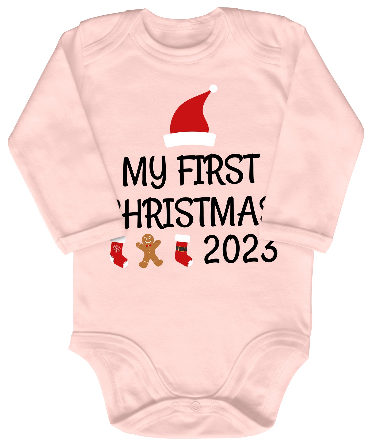 My first Christmas, Weihnachtsmann-Mütze, Stiefel, Lebkuchenmann