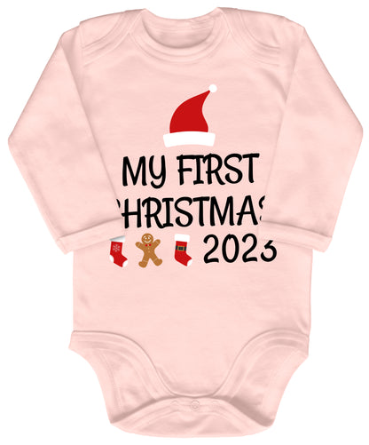 My first Christmas, Weihnachtsmann-Mütze, Stiefel, Lebkuchenmann