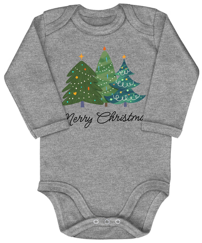 Merry Christmas, geschmückte Tannenbäume