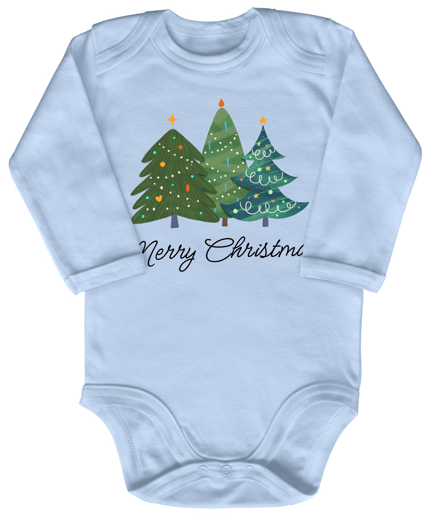 Merry Christmas, geschmückte Tannenbäume