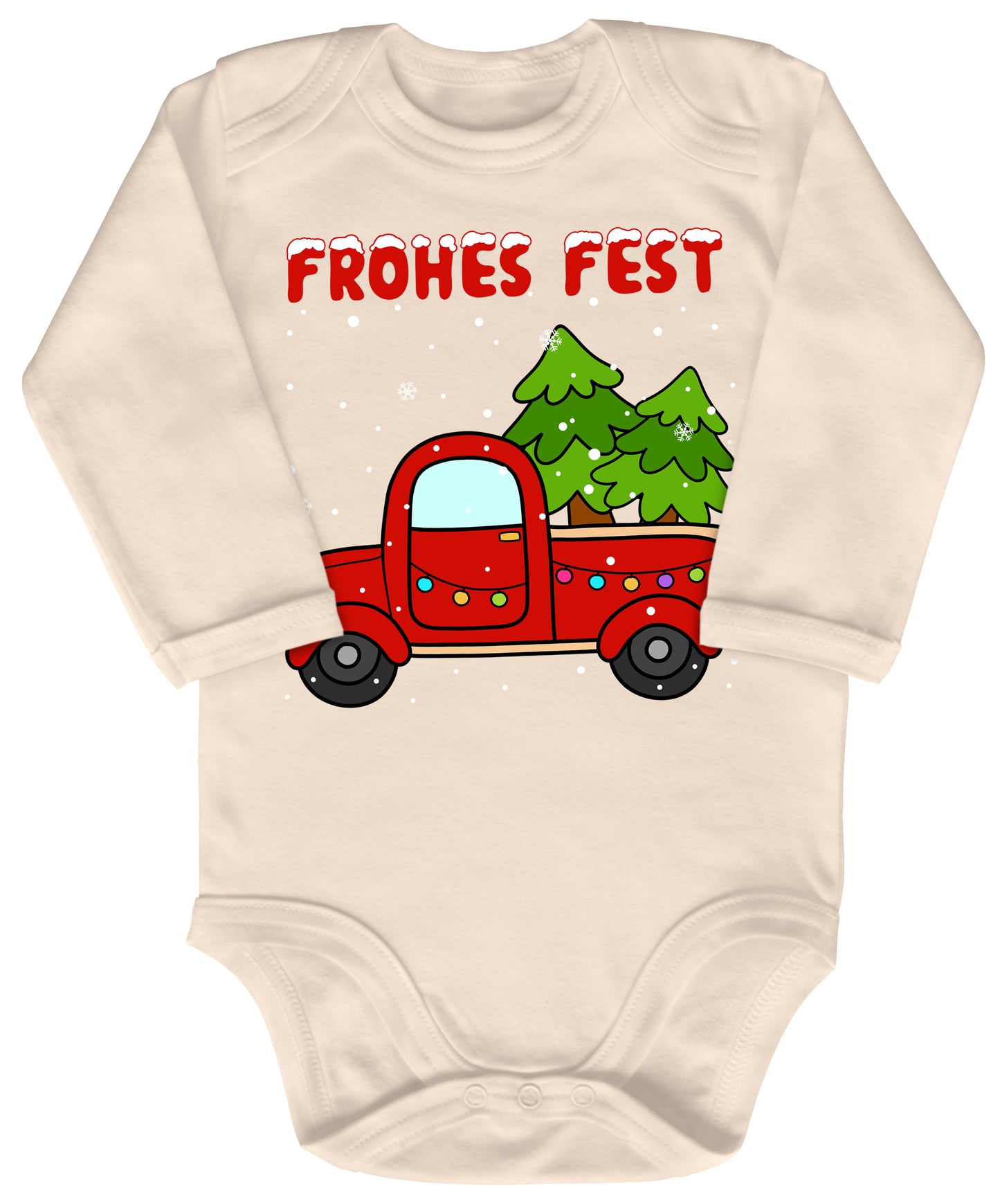 Frohes Fest, Roter Truck bringt die Weihnachtsbäume