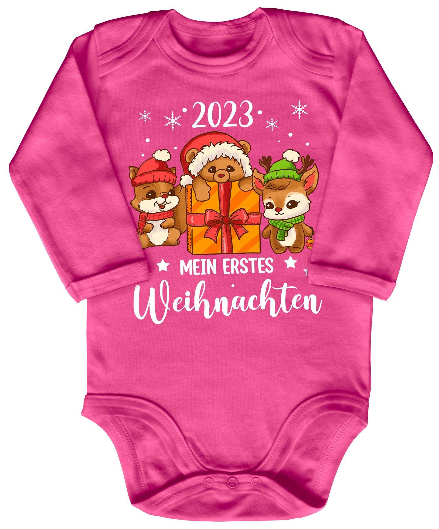 Mein erstes Weihnachten 2023, Eichhörnchen, Teddy und Rentier feiern Weihnachten