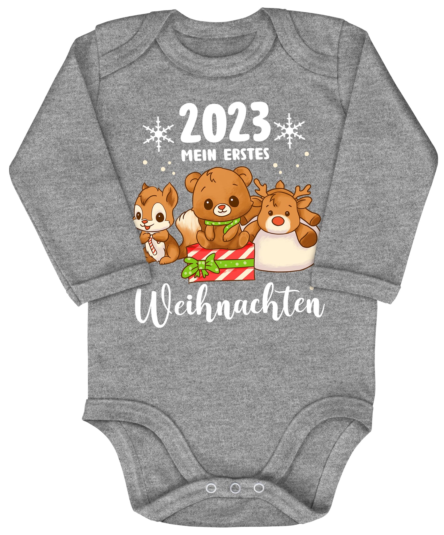 Mein erstes Weihnachten 2023, Rentier, Teddybär und Eichhörnchen feiern Weihnachten