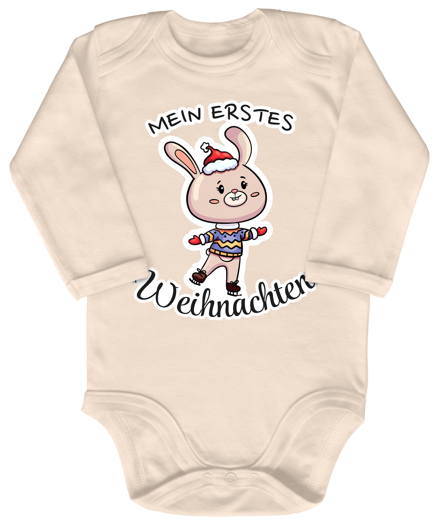 Mein erstes Weihnachten , niedlicher Schlittschuh-Hase