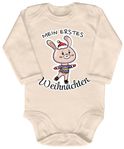 Mein erstes Weihnachten , niedlicher Schlittschuh-Hase